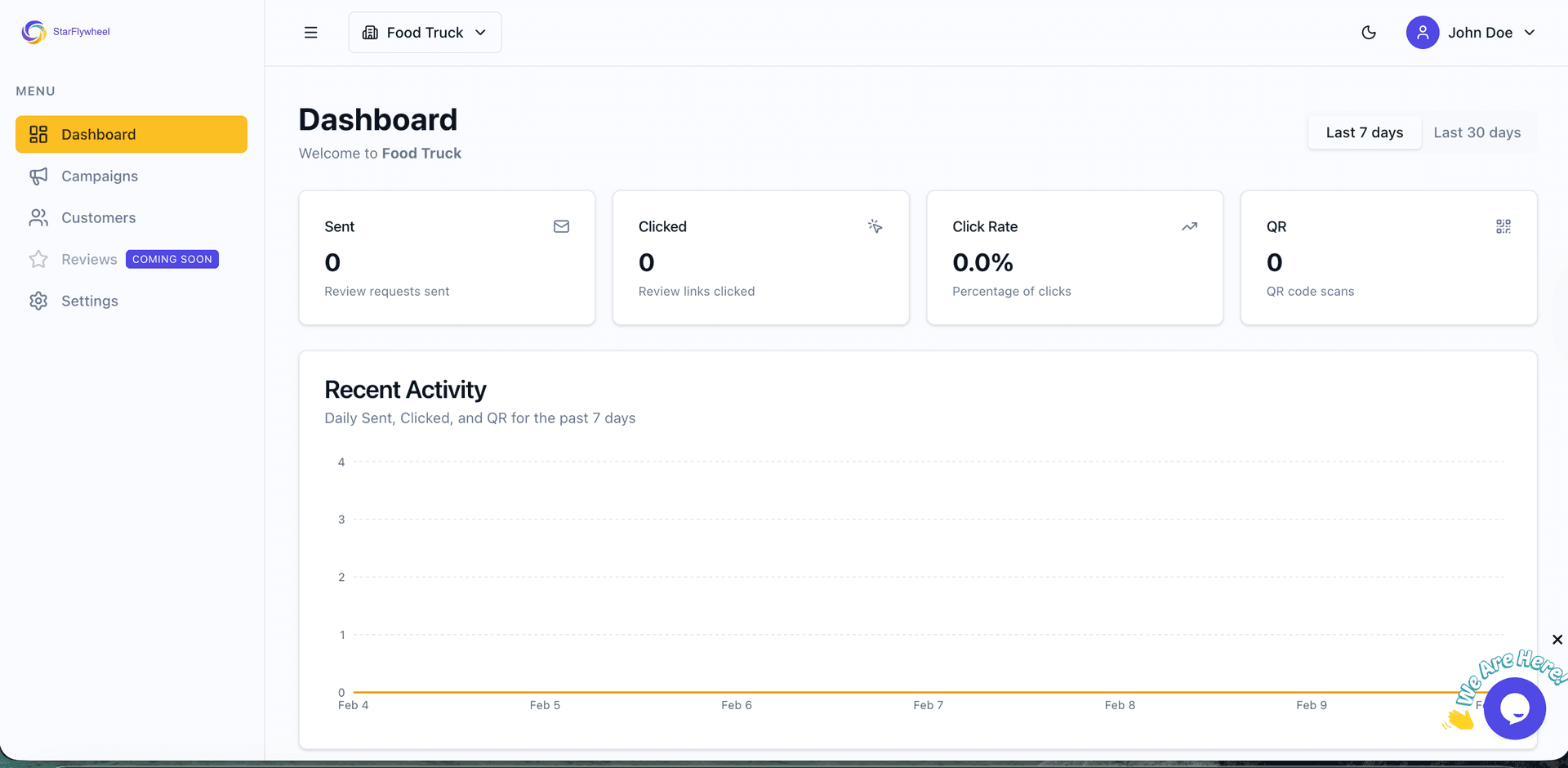 Preview of the StarFlywheel dashboard